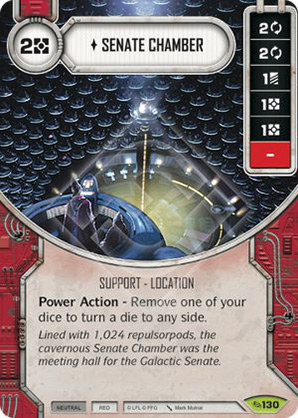 X2 Senate Chambers #130 Star Wars Destiny Across the Galaxy rare w/ Die X2 